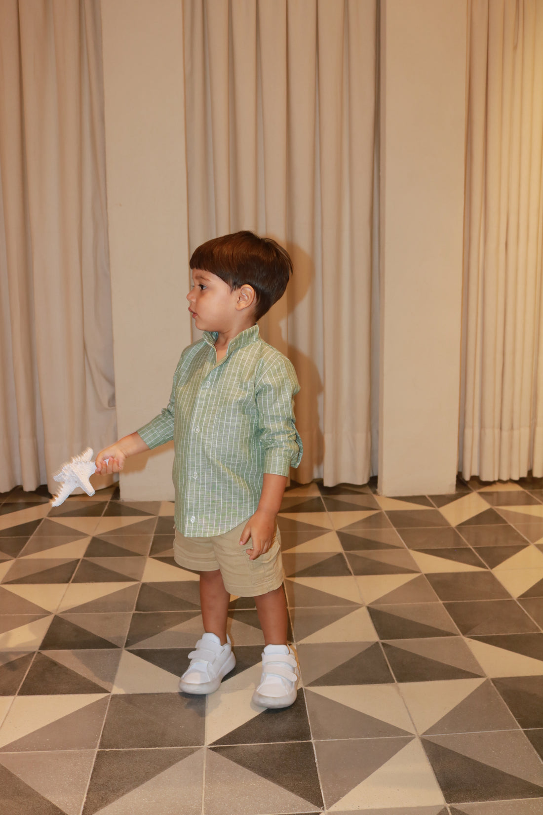 CAMISA RAYAS VERDES KIDS