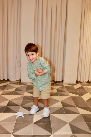 CAMISA RAYAS VERDES KIDS