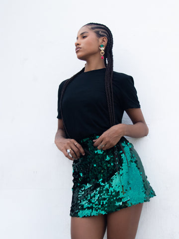 SKIRT SHINE GREEN