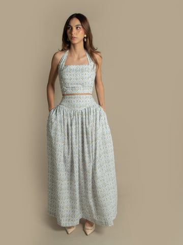 HALLIE SET FLORES AZULES