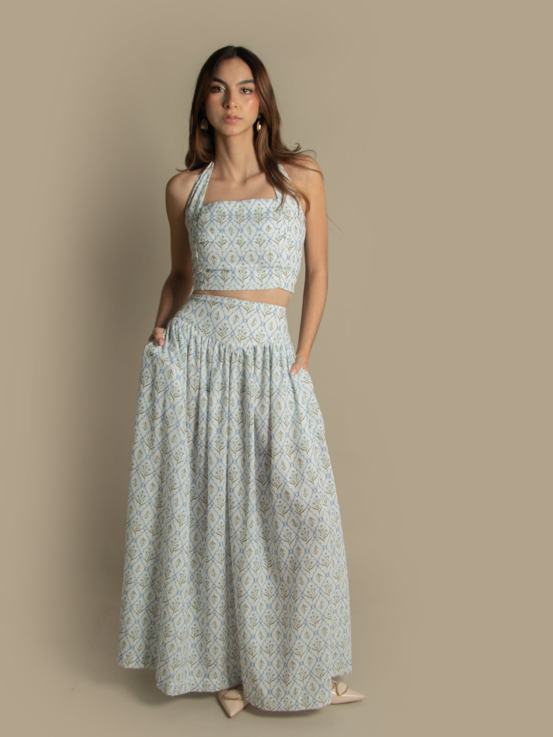 HALLIE SET FLORES AZULES