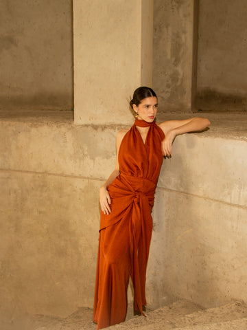 ABOREA DRESS TERRACOTA
